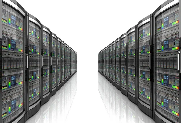 network workstation servers 3d illustration