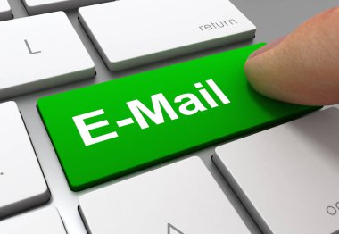 e-posta düğme kavramı 3d çizim