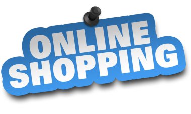 alışveriş online 3d illüstrasyon izole kavramı