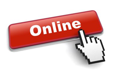 çevrimiçi konsept 3d illüstrasyon beyaz arkaplanda izole