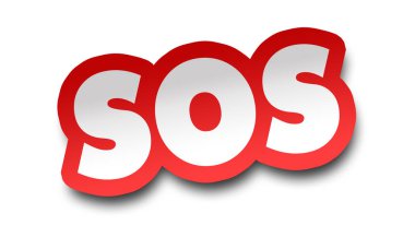 Sos kavramı beyaz arkaplanda izole edilmiş 3D resimleme