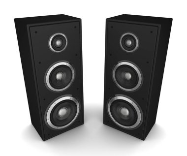 hoparlör konsepti beyaz arkaplanda izole edilmiş 3d illüstrasyon
