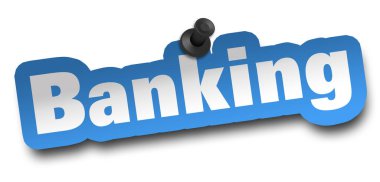 Bankacılık kavramı beyaz arkaplanda izole edilmiş 3d illüstrasyon