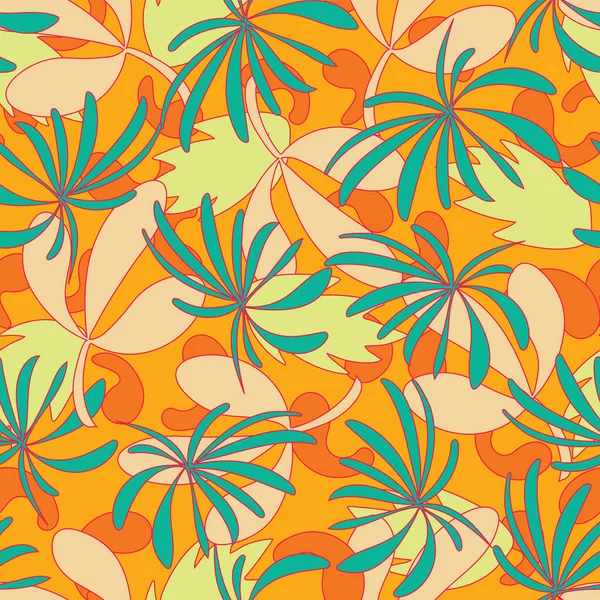 Vecteur abstrait feuillage tropical fond de motif sans couture . — Image vectorielle