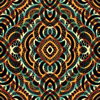 Vektör Afrikalı kabile etnik kusursuz şablon tekrarı