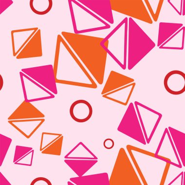 Vektör geometrik üçgen ve daire şekilleri sorunsuz desen tekrar arka plan.