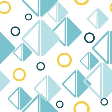Vektör geometrik üçgen ve daire şekilleri sorunsuz desen tekrar arka plan.