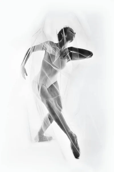 Graça Uma Bailarina Cativeiro Tecido Perfeito — Fotografia de Stock