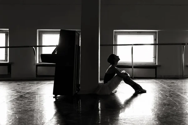 Affascinante Ballerina Posa Nella Classe Danza Classica — Foto Stock