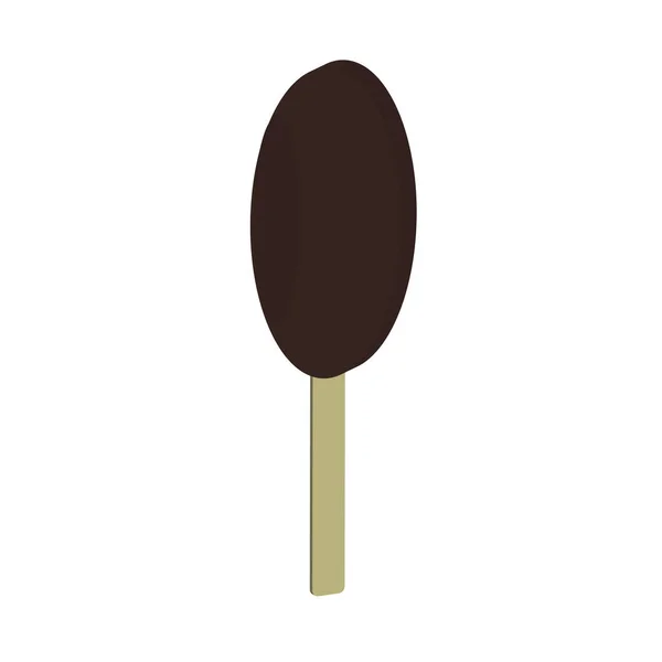 Chocolate popsicle on a stick — Stock Vector