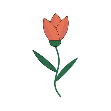 Sap üzerinde basit kırmızı lale