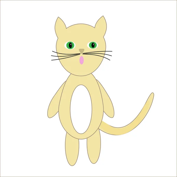 Little cat in the form of a toy — Stock Vector
