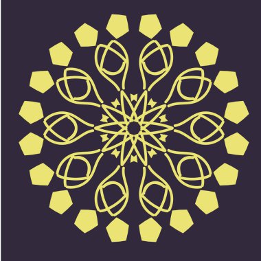 Örgülü çiçek şeklinde orijinal mandala