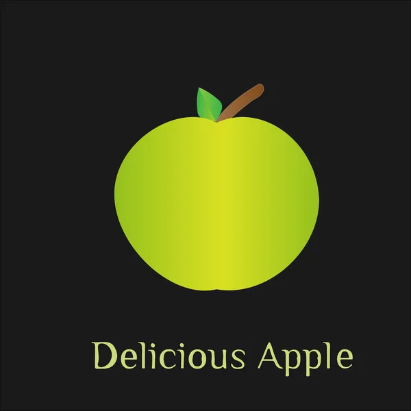 Ízletes és friss zöld alma levéllel — Stock Vector
