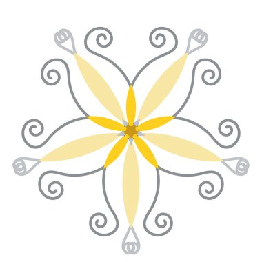 Herhangi bir tasarım için kıvrımlı sarı çiçek deseni