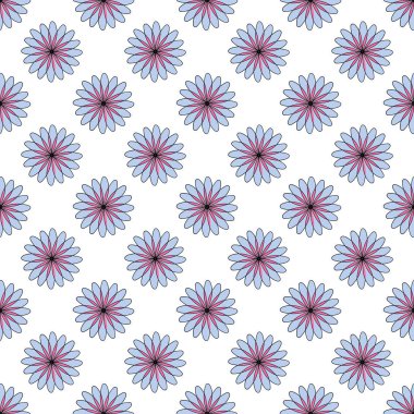 Tekstil tasarımı ve ambalajı için kırmızı ve mavi renklerin deseni