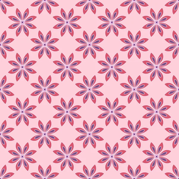 Modèle de fleur pourpre pour la conception de textile ou d'emballage — Image vectorielle