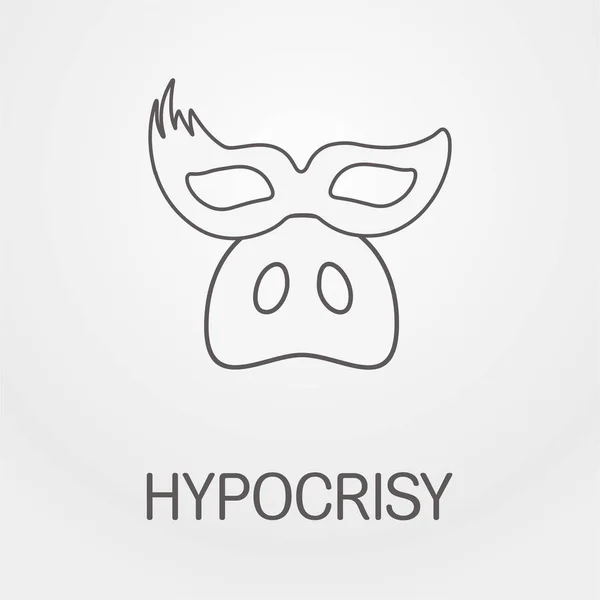Schwein Maske Heuchelei Scheinvektorsymbol — Stockvektor