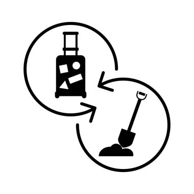 İş - tatil, dinlenme. Vektör simgesi.