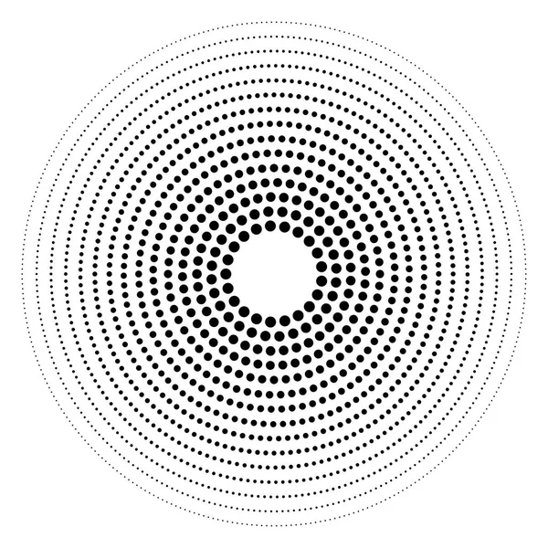 Konzentrisches Rundes Geometrisches Element Halbtöne — Stockvektor