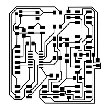 Elektronik şema şablonu. Beyaz arka plan üzerinde izole.
