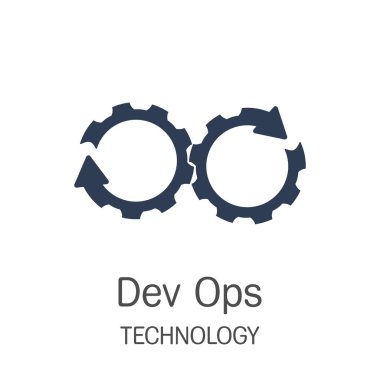 Vektör Devops, simgenin temsil ettiği, geliştirme ve işlemleri ile Cogwheels
