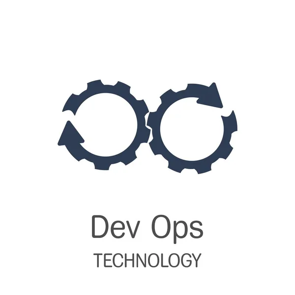 Ícone Vetor Devops Representa Processo Desenvolvimento Operações Através Cogwheels —  Vetores de Stock