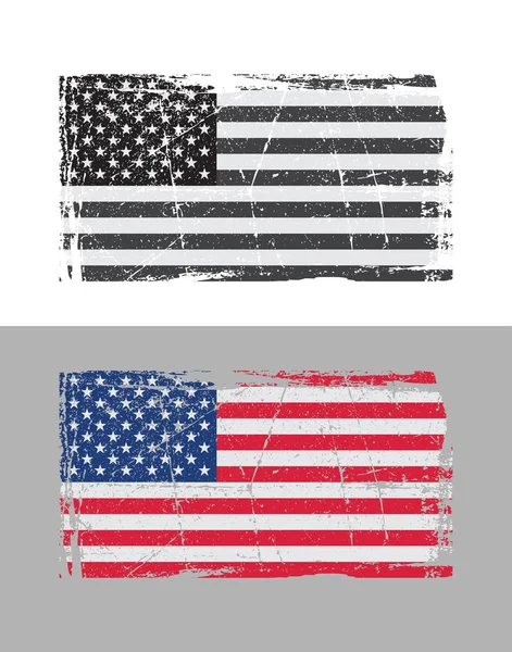 Grunge American Flag Vintage Flagge Der Usa — Stockvektor