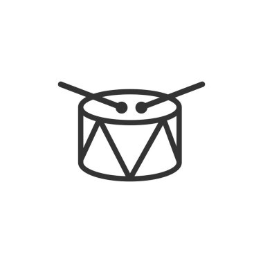 Eyleme çağrı. Davul. Vektör simgesi, beyaz arka plan.