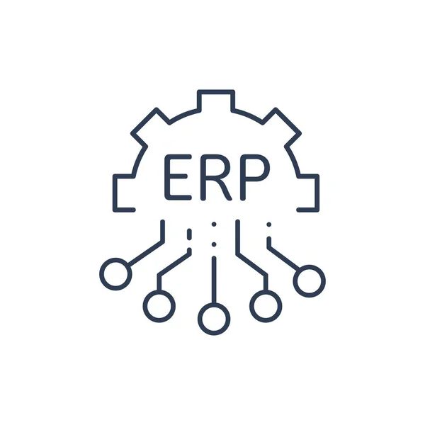 Erp 企业资源规划 业务自动化和创新 矢量图标 — 图库矢量图片