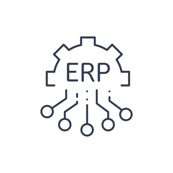 Sistema Erp Planejamento Recursos Corporativos Automação Negócios Inovação Ícone Vetorial —  Vetores de Stock