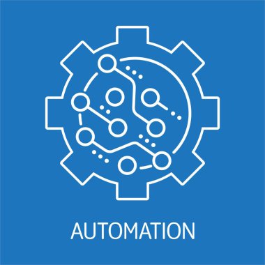 Otomasyon. Elektronik kontrol. İzole edilmiş arkaplanda vektör simgesi.