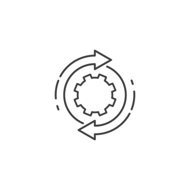 Aktarım işlemi. Doğrusal vektör simgesi, beyaz arka plan.