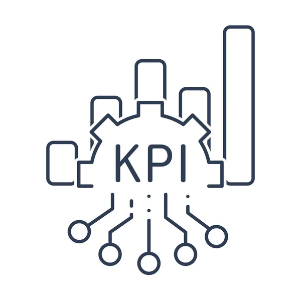 KPI - ana performans göstergesi. İş ve teknoloji kavramı. Beyaz arka plan üzerinde vektör simgesi.