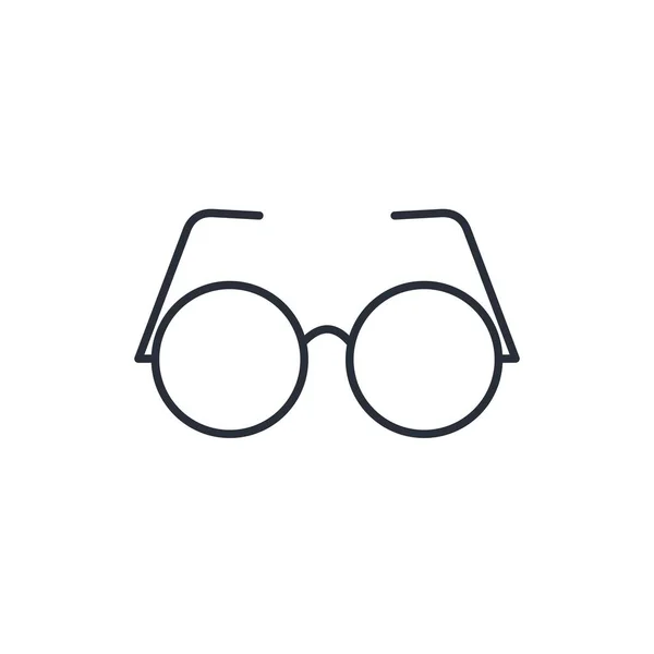 Kulaté Brýle Vektor Lineární Ikonu Bílé Pozadí — Stockový vektor
