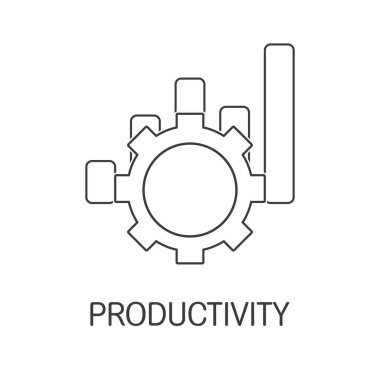 Verimlilik. Beyaz arka plan üzerinde izole vektör lineer simgesi.