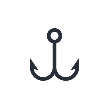 Çift kanca. Beyaz arkaplanda vektör doğrusal simgesi.