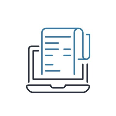 Elektronik makbuz. Beyaz arkaplanda vektör doğrusal simgesi.