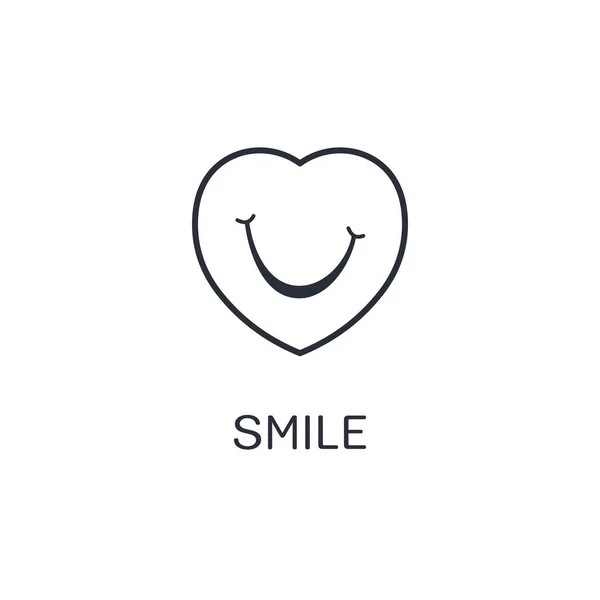 The heart is smiling. The emotion of joy. Vector icon isolated on white background.