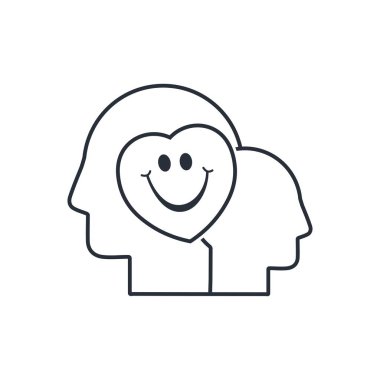 Bebek ve yetişkin. Eğlenceli bir ruh hali. Oyun, çalışma. Beyaz arkaplanda izole edilmiş vektör doğrusal simgesi.