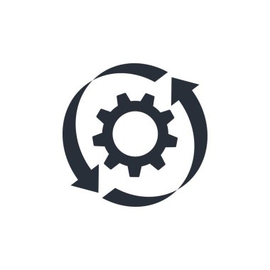 Teknik değişim. Beyaz arkaplanda vektör simgesi izole edildi.