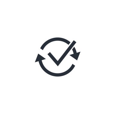 İşlem tamamlandı. Beyaz arkaplanda vektör simgesi izole edildi.