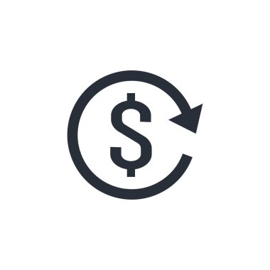 Finansal katkı. Nakit akışı. Beyaz arkaplanda vektör simgesi izole edildi.