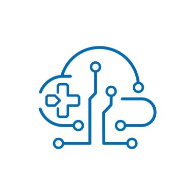 Elektronik servis bulutunun kapasitesini de ekle. Beyaz arkaplanda izole edilmiş vektör doğrusal simgesi.