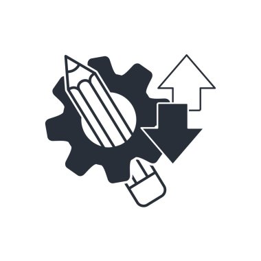Doğrulama işlemi. Düzenle, düzelt. Beyaz arkaplanda vektör simgesi izole edildi.