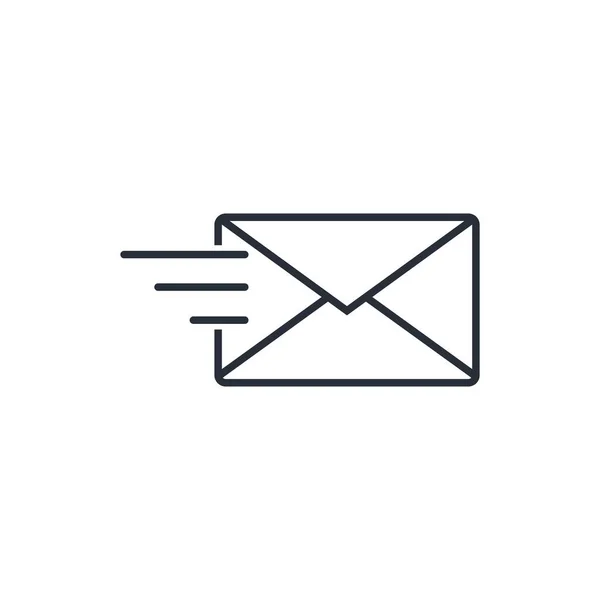 Skicka Nyhetsbrev Kuvert Meddelande Post Vektor Linjär Ikon Isolerad Vit — Stock vektor