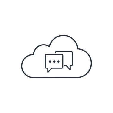 Bulut muhabbeti. Beyaz arkaplanda izole edilmiş vektör doğrusal simgesi.