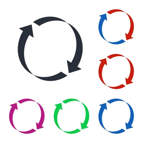 一组不同颜色的箭头圈 在白色背景上孤立的矢量图标 — 图库矢量图片