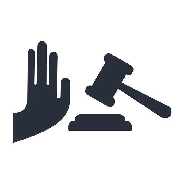 Juicio Cese Gesto Icono Vectorial Aislado Sobre Fondo Blanco — Vector de stock