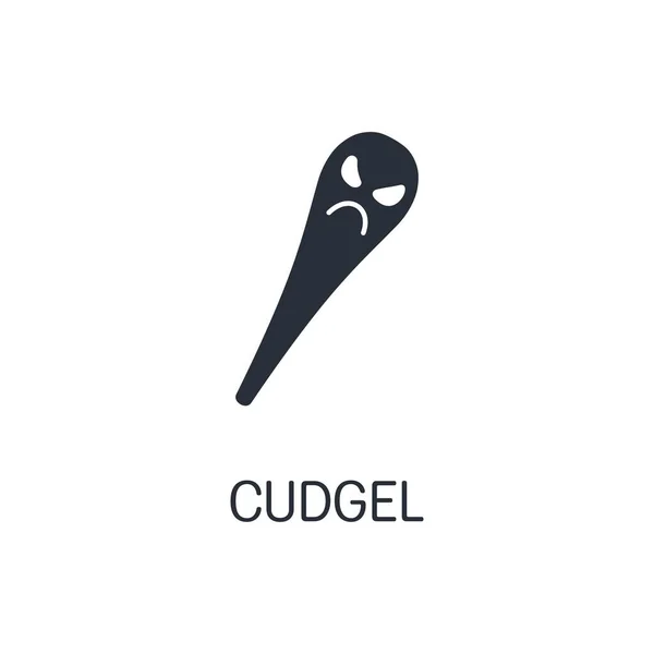Σύμβολο Cudgel Εικονίδιο Διάνυσμα Απομονωμένο Λευκό Φόντο — Διανυσματικό Αρχείο